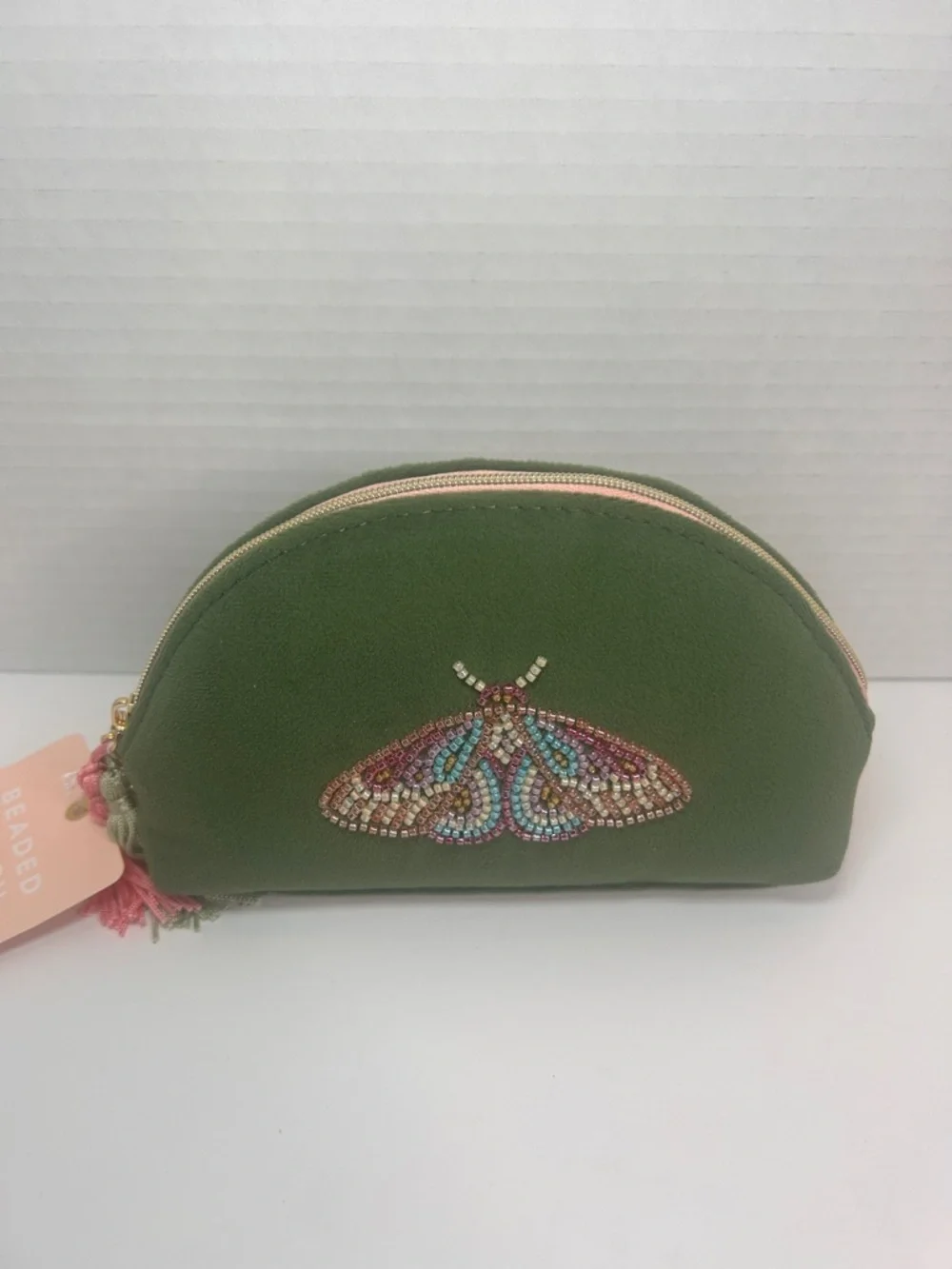 Butterfly Pouch Green, Beaded, Mom, Mother’s Day